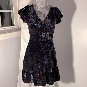 Velvet floral dress